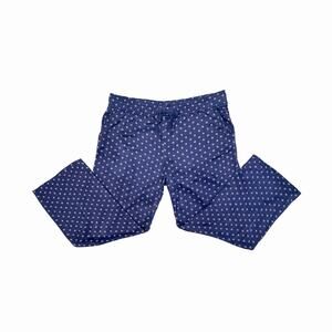 LOFT Blue Multi Print Wide Leg Pull-On Pants Size 14 100% Viscose